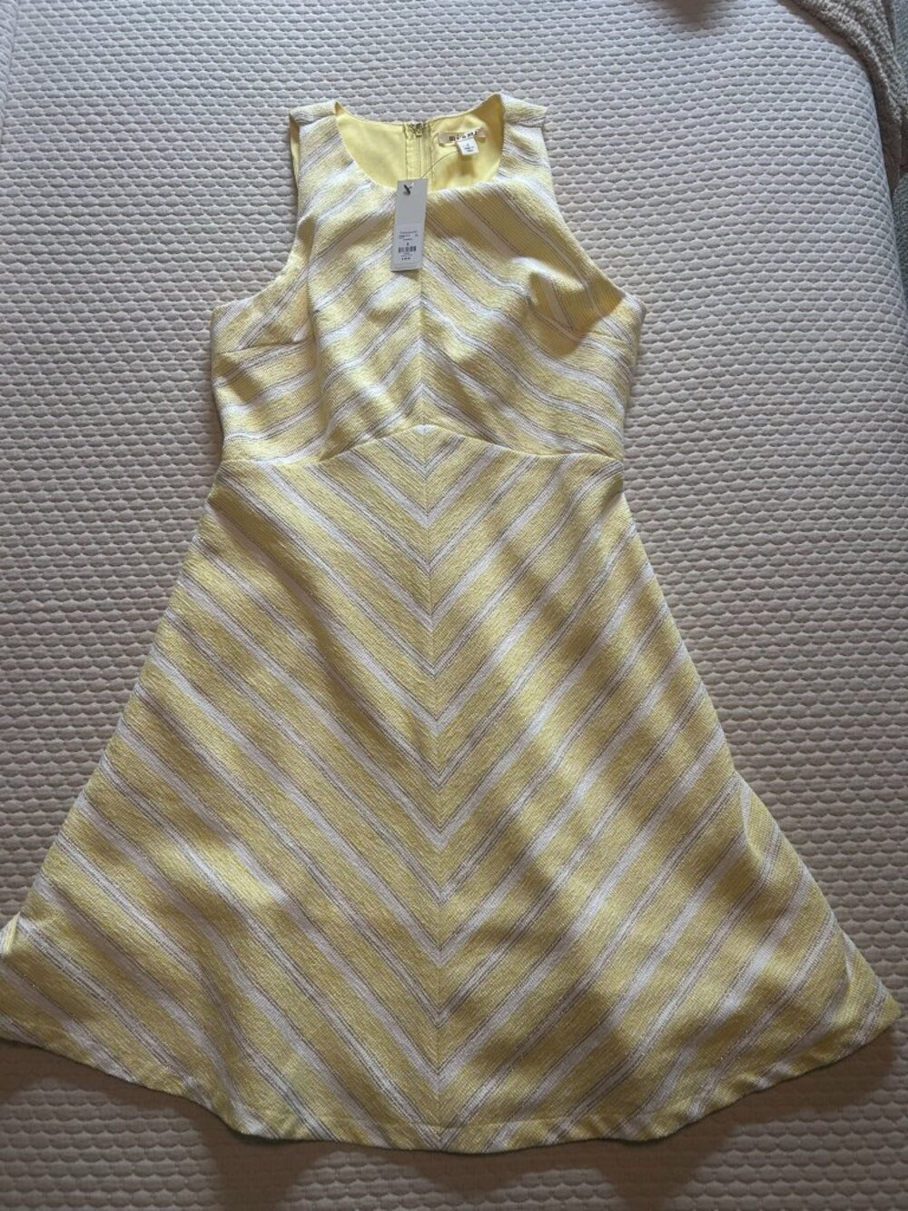 Miami yellow striped cocktail dress size small NWT
